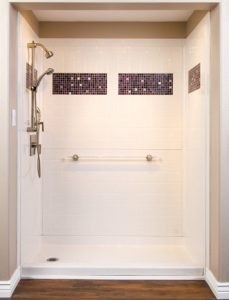 Designer handicapped bathroom shower