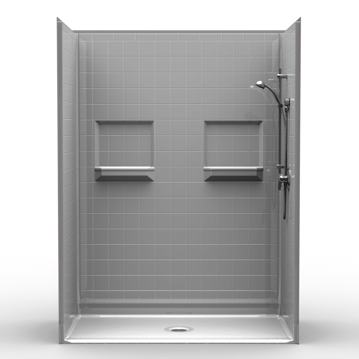 5LRS6034B75B Five Piece 60” x 34” Rollin Shower Package, .75