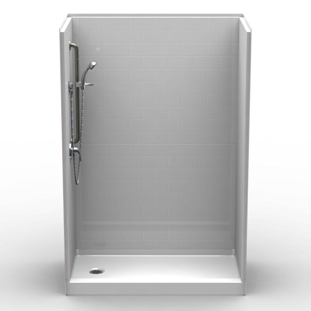 5LBS5430FB.V2 L/R, Five Piece 54” x 30” Curbed Shower, 4” Threshold