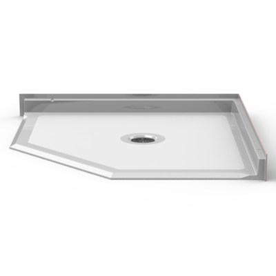 NP4242B75B.V2, One-Piece 42” x 42” Neo-Angle Roll-in Shower Pan, .75” Threshold, Center Drain